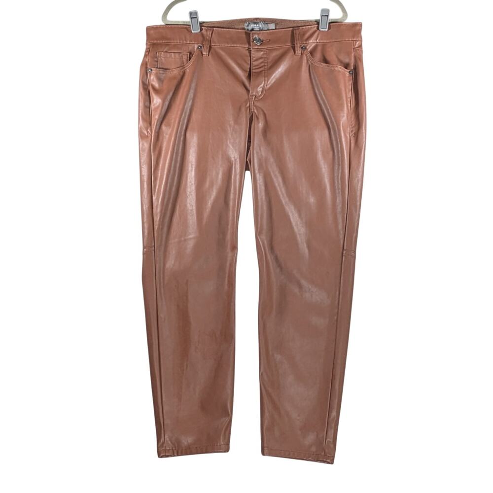 Torrid Feel the Fit Pants 16R Brown Faux Leather Midrise Skinny Women’s